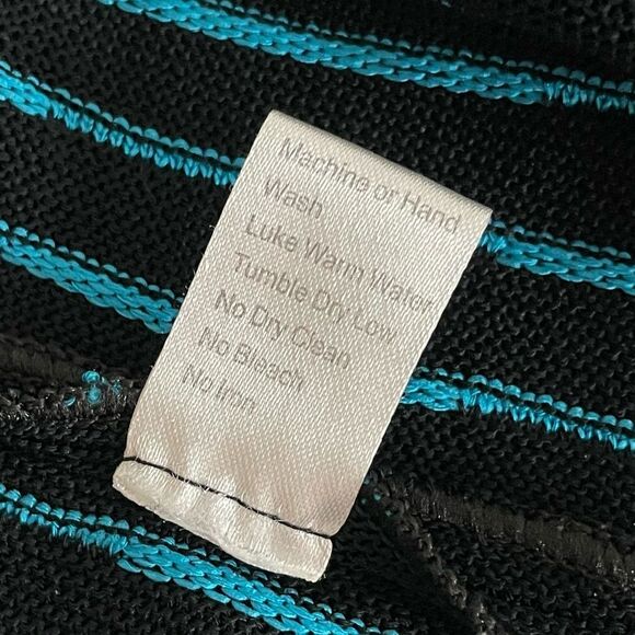 Ming Wang Black Stripe Waterfall Cardigan Size Small - Picture 13 of 16